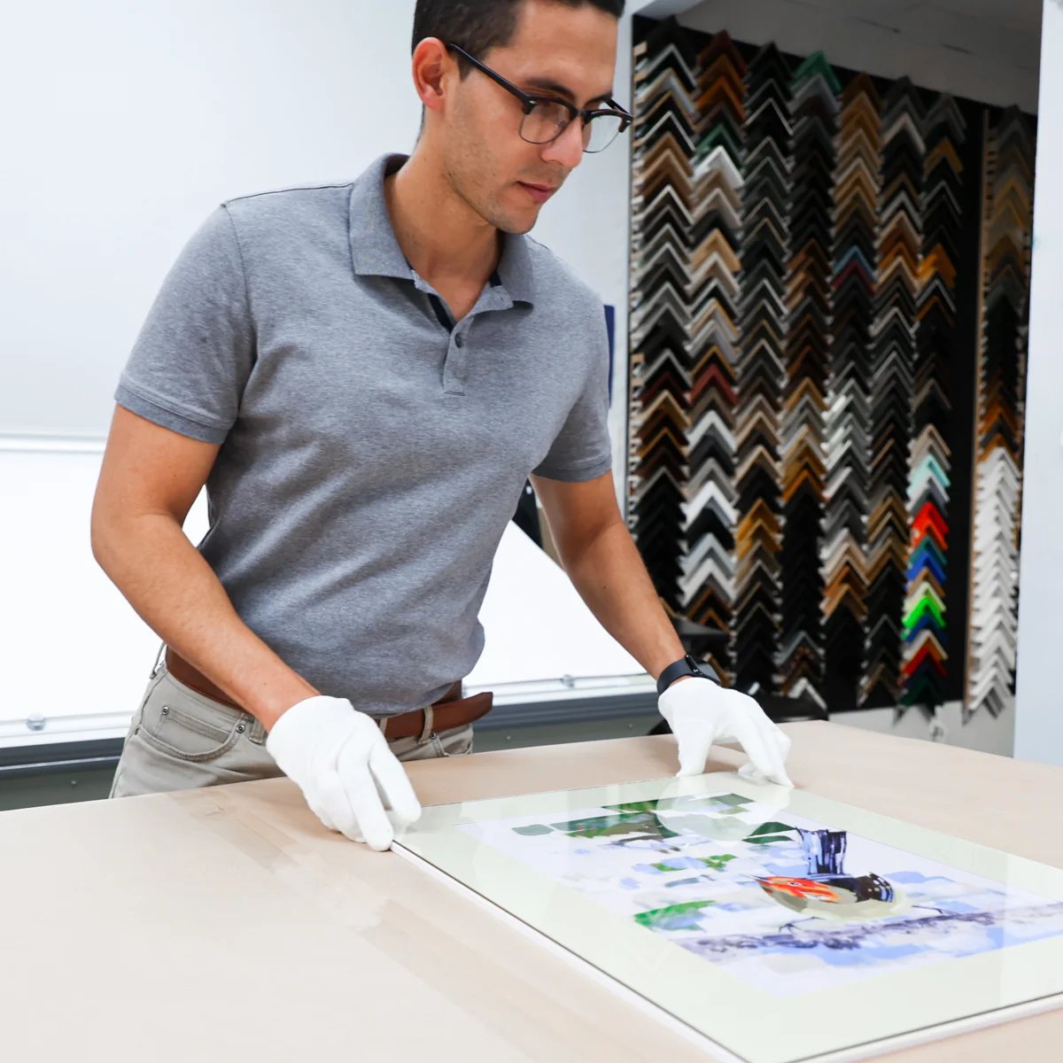 Conservation framing process using archival matting materials