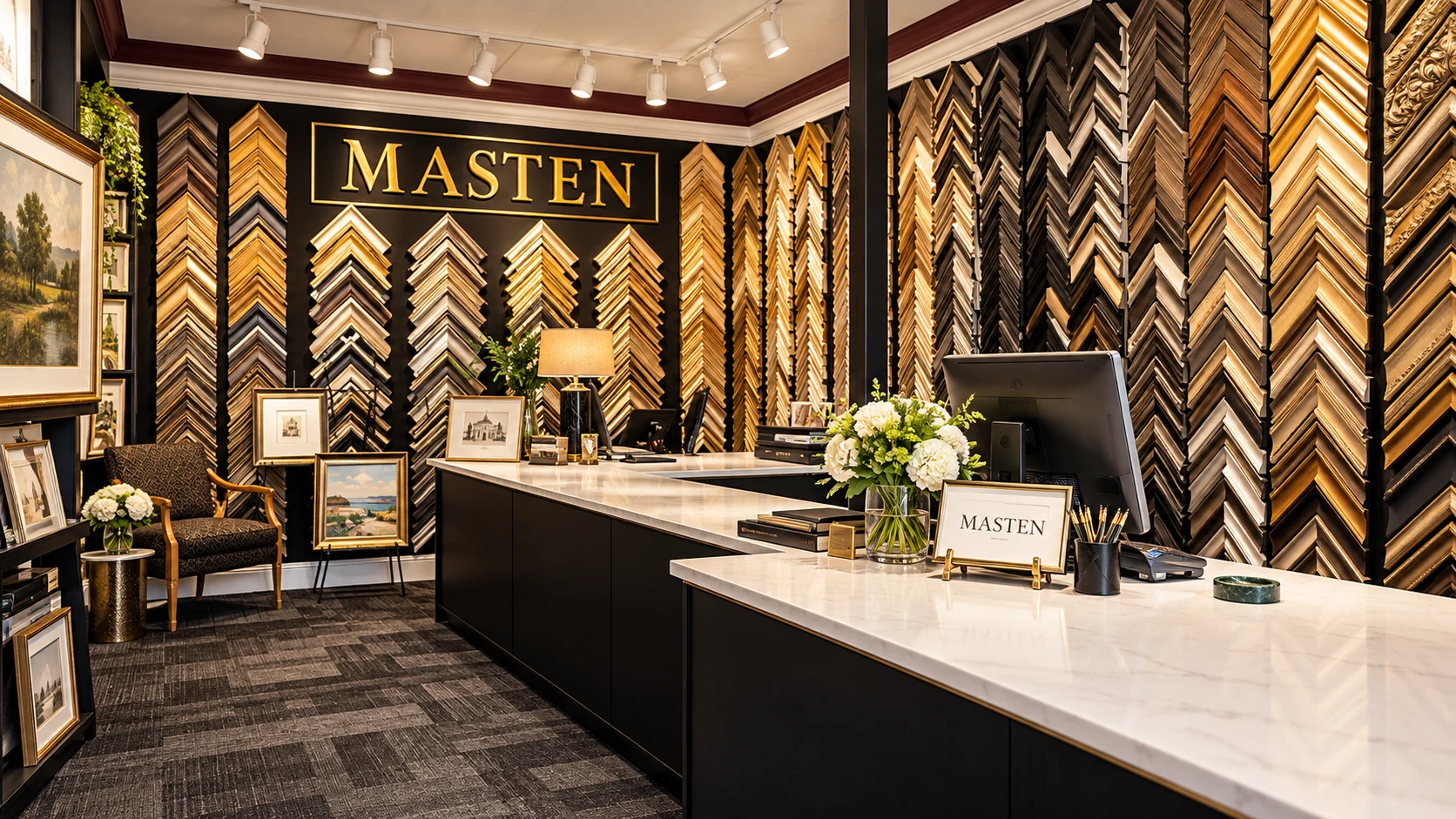 Masten Fine Framing showroom in Cherry Hills Marketplace, Greenwood Village, Colorado